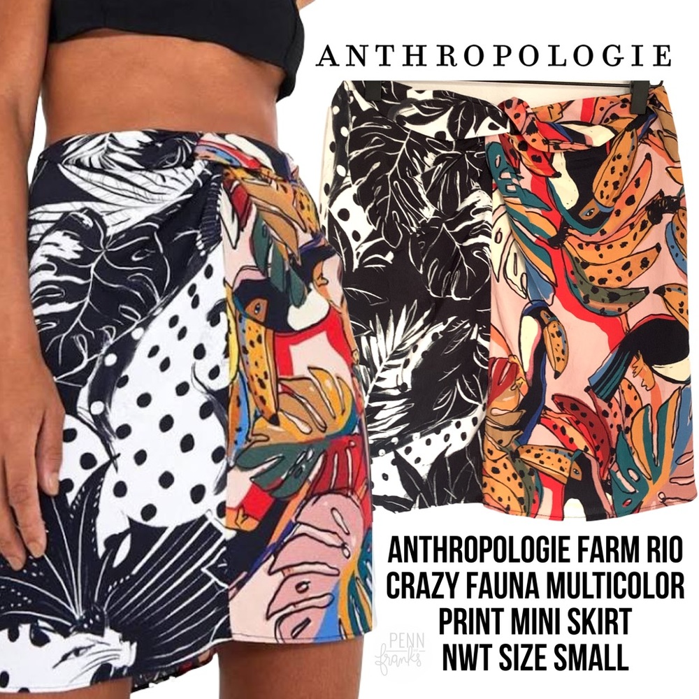 FARM Rio Multicolor Print Mini Skirt